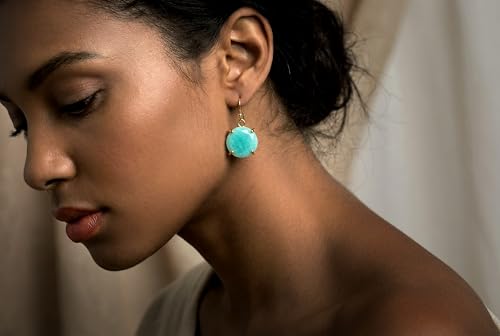 Boucles d'oreilles amazonite extra longues pour sublimer un visage rond - 2