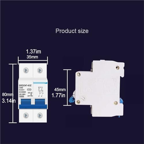 Disjoncteur solaire 2P protégeant efficacement vos circuits DC 500V 32A - 5