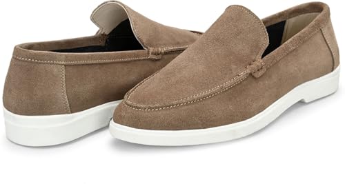 Image of Men Classic Suede Leather Loafers - Cushioned Comfort, Durable Sole & Everyday Luxury