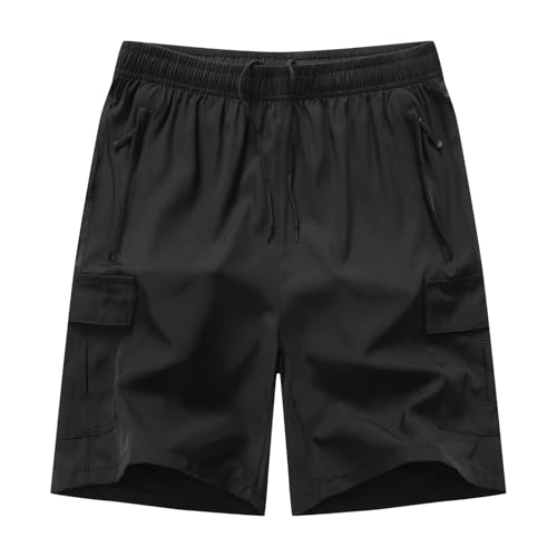 MOHEM Mens Hiking Cargo Shorts Lightweight Quick Dry Athletic Running Workout Shorts with Zip...
