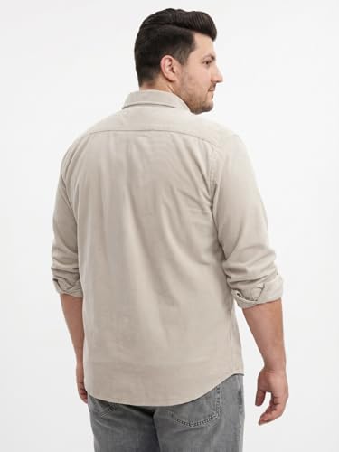Image of Urbano Plus Men's Corduroy Full Sleeve Regular Fit Solid Overshirt with Utility Pockets