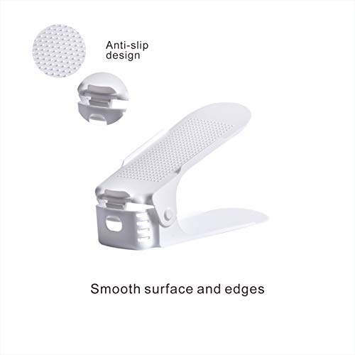 Yashong Shoe Slots Organizer, 20Pcs Adjustable Double Layer Stack Shoe Rack, 50% Space-Saving Storage Rack Holder, White #TOP5