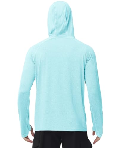 Roadbox Mens UPF 50+ Fishing Shirts, Long Sleeve UV Sun Hoodie, Hiking Running Swim Athletic Workout Shirt3
