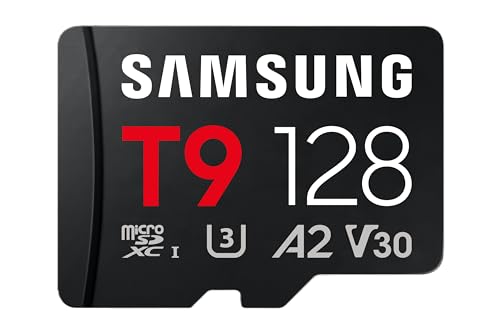 Image of Samsung T9 microSDXC, 128GB, 200 MB /s Read, 130 MB /s Write, Memory Card for Avid Gamers & Professional Creators, Compatible with Smartphone, Action Camera, Drone & Gaming Console (MB-MH128T /WW)