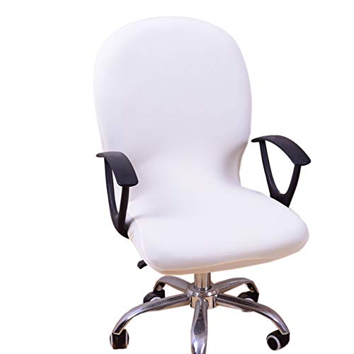 PICTURESQUE Funda Elástica de Silla de Escritorio Cubierta de Silla de Oficina Protector de Silla Blanco