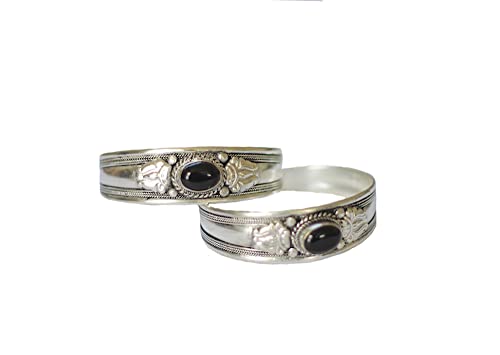 Slim Black Onyx Stainless Steel Adjustable Cuff Bracelet | Boho Jewelry For Men & Women #TOP1