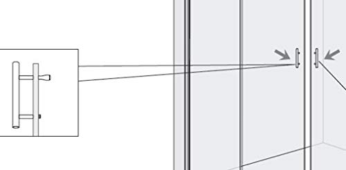 KEABATH Edelstahl runder Duschtürgriff mit Kunststoffknöpfen, 2er-Pack Duschknauf Duschtürzuggriff Teile Ersatz 145 mm Loch zu Loch Glastürgriff Knopf