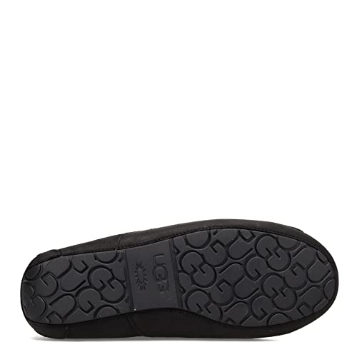 UGG Men's Ascot Slipper, Black Matte Leather, 15