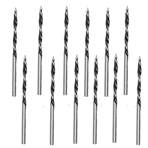 FORUMALL Punte da trapano per legno da 3 mm, 12 pezzi, punte per trapano per legno da 3 mm, bordo tagliente da 3 mm, punte professionali in acciaio al carbonio, foratura pulita ed efficiente (12, 3