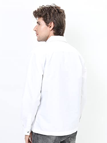 Image of KETCH Mens Full Sleeves Slim Fit Over Shirt (KHOS000005 White M)