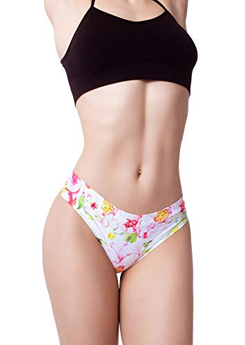 BANANALU String pour femme avec imprimé motif floral, Flower Power 2., S Cover