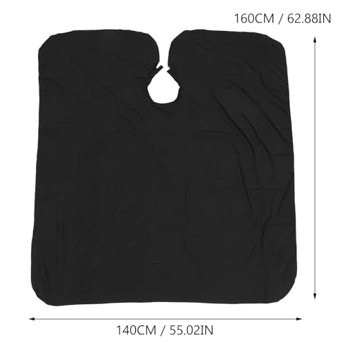 Capa de peluquería impermeable Ipetboom con cierre de broche, delantal transpirable negro para salón y barbería miniatura 2