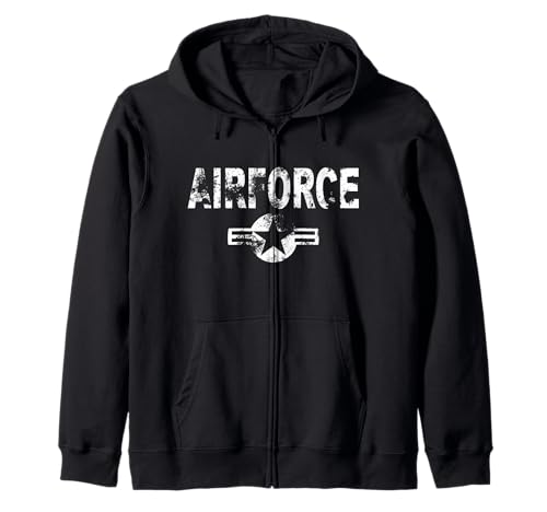 Airforce US Army Aviation U.S.A. Air Force Logo for Men and Women Zip Hoodie