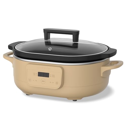 6 Quart Programmable Slow Cooker Removable Healthy Nonstick Crock Pot