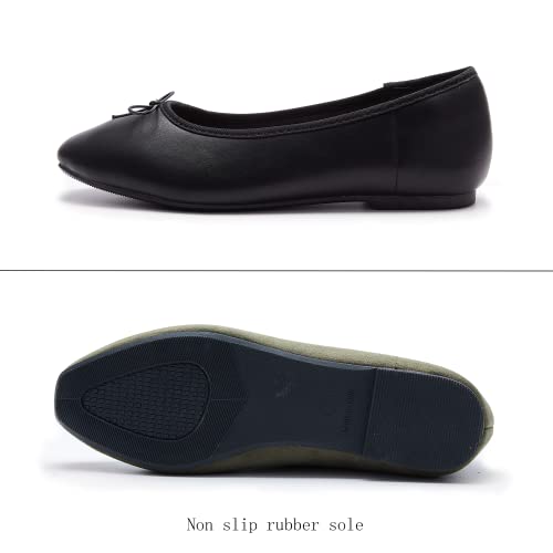 Women's Round Toe Ballet Flats Comfortable Bow Dressy Flats Shoes for Women4