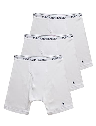 POLO RALPH LAUREN Men's Classic Fit Cotton Boxer Briefs, Trunks & Long Leg Available, 3-Pack