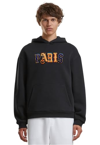 Sweat-shirt à capuche homme Mister Tee Mt3706 Paris patch en maille pelucheuse confortable