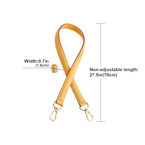 Image of Genuine Vachetta Leather Shoulder Bag Strap Replacement for Graceful Tote Bag(BEESWAX-Width:0.7in&Length:27.5in)