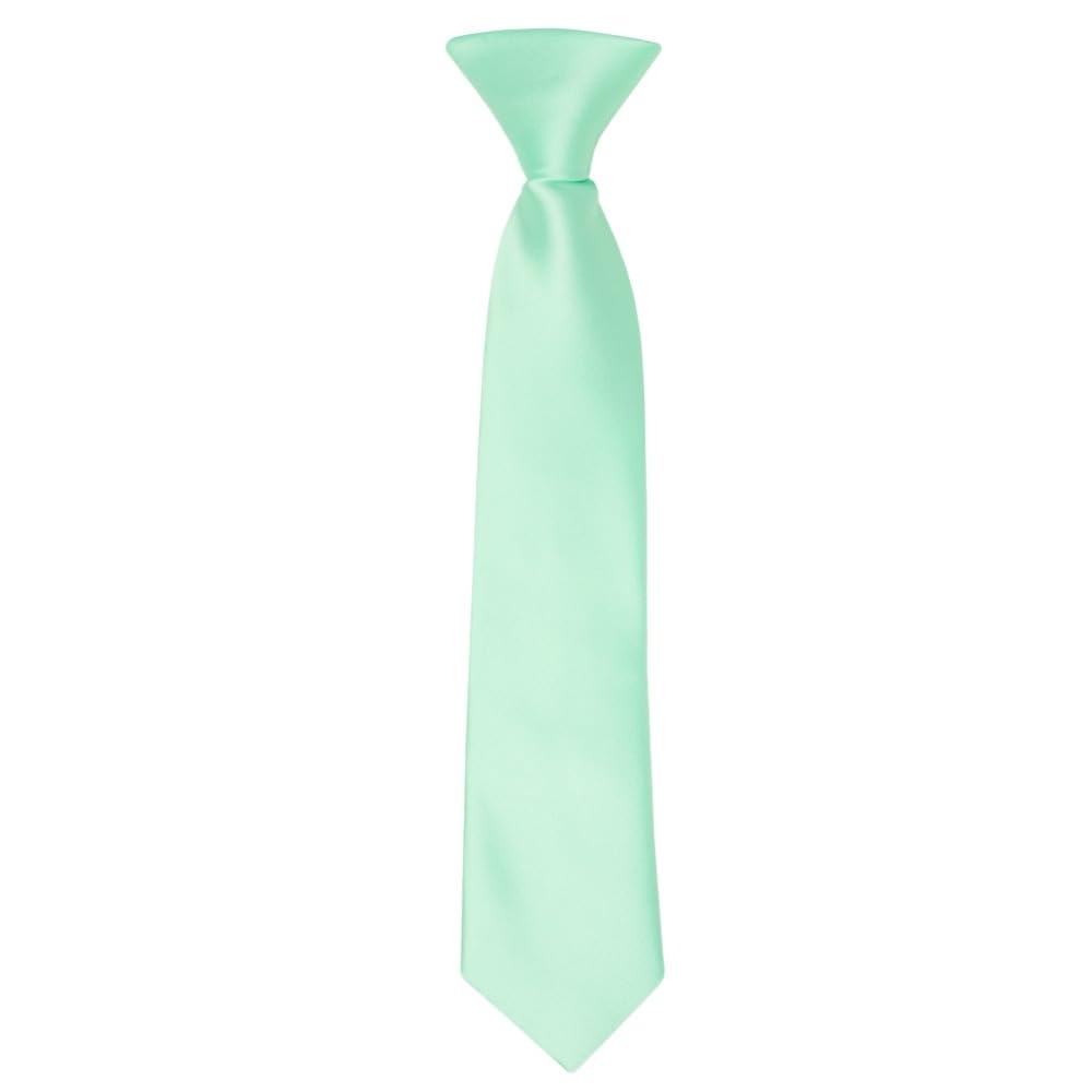 TIES R US Pre Tied Mint Green Satin Boys Tie Age 4-7
