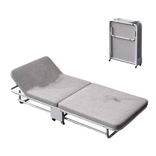 Lit pliant adulte pour chambre d'amis : la solution de couchage compact gris