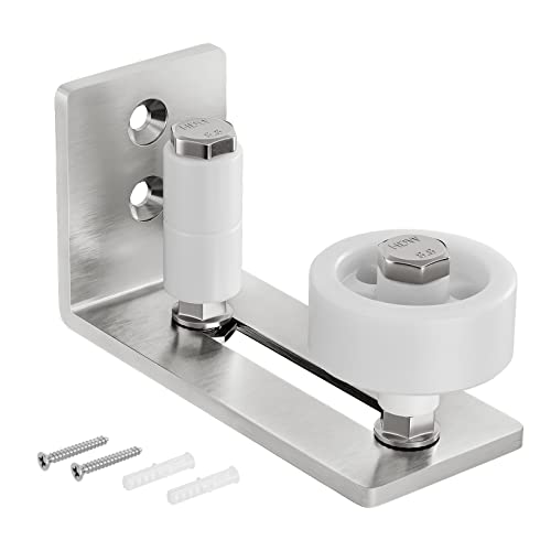 Image of SMARTSTANDARD Sliding Barn Door Floor Guide for Bottom Adjustable Roller - 8 Setup Options for DIYers - Flush Design Bottom Flat Barn Door Floor Guide Stay Roller (Brushed Nickel) 1PCS