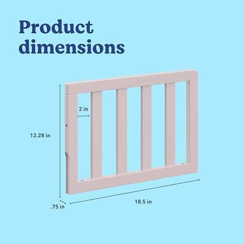 Image of Storkcraft & Graco Toddler Safety Guardrail with Slats (Blush) - GREENGUARD Gold Certified, Converts Compatible Storkcraft & Graco Crib to Toddler Bed, Each Guardrail Sold Individually