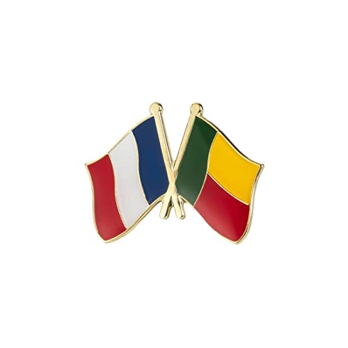 Clj Charles Le Jeune Pin's Drapeaux Jumelage France Bénin - Jumelage - qualité de finition - Epingle - Broche - Badge - Jumelage et Fraternité