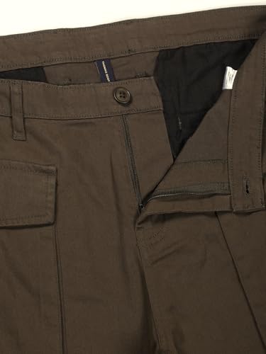 Image of Thomas Scott Men's | Solid | Light Weight | Breathable Fabric | Mid Rise | Regular Fit | Cotton Blend | Button Waist | Cargo | Trouser | Pants