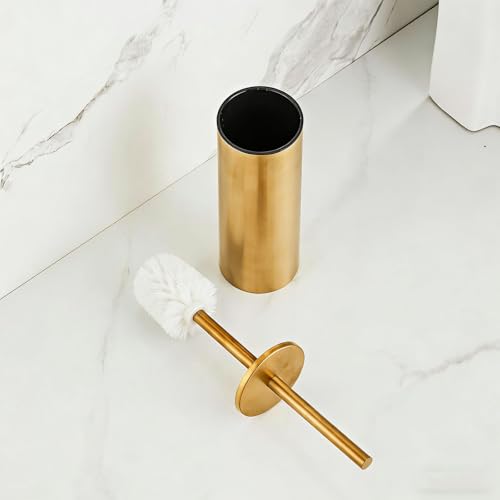 Support brosse WC or pour une décoration de toilettes chic