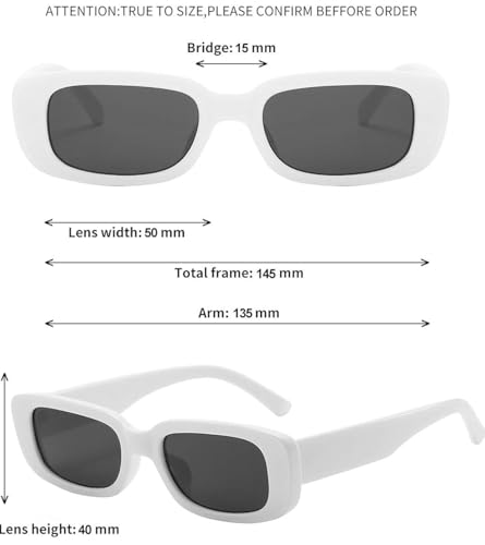 Image of IFLASH Rectangle Sunglasses for Women Retro Driving Glasses 90s Vintage Fashion Narrow Square Frame UV400 Protection Glasse