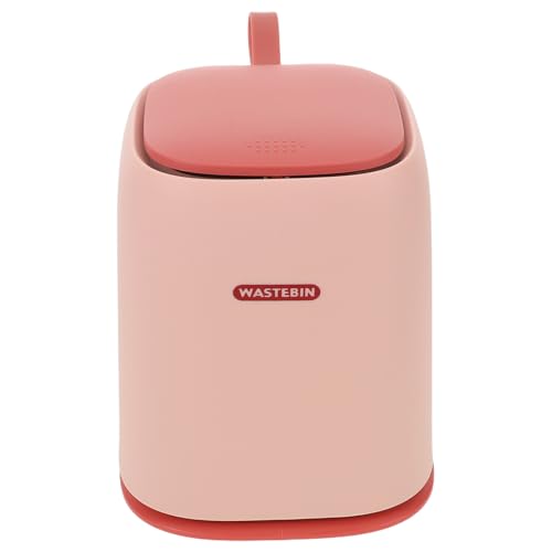 Poubelle de table pour cuisine compacte SOIMISS petite taille rose avec couvercle