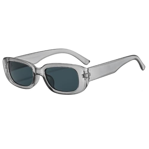 Image of IKANOO Retro Rectangle Sunglasses for Women Men Small Square Frame Trendy Y2K 90's Black Sunglasses