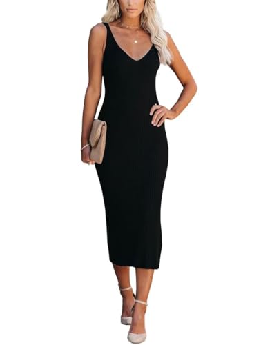 Amazon.com: Lacozy Women's 2026 Sexy Bodycon Midi Dress V-Neck