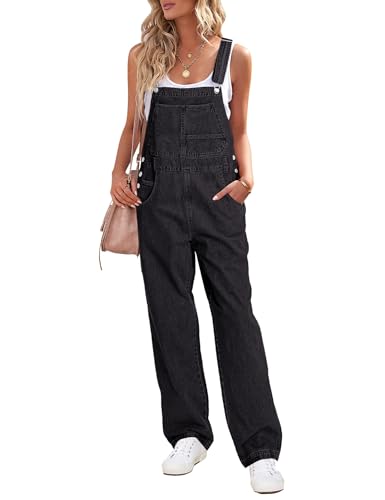 luvamia Overalls Women Loose Fit Denim Bib Baggy Overall Jumpsuit Straight Wide Leg Stretchy Jean...