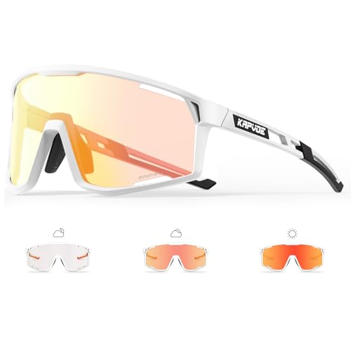 KAPVOE Photochromic Cycling Glasses Men Mountain Bike Sunglasses Women Clear MTB Sports Goggles Bicycle Triathlon Running