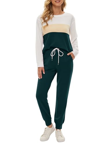 Image of Fengbay Two Piece Outfits for women Long Sleeve Crewneck Pullover Tops And Pants Sweatsuits Lounge Set with Pockets 2026