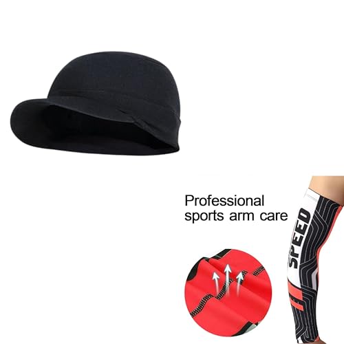Image of Tomorrow Arm Sleeves and Skull Cap - UV Protection, Cooling Compression, and Sun Shield for Outdoor Activities, Arm sleeves for Riding, Cycling arm Sleeves Pack of 2 COMBO