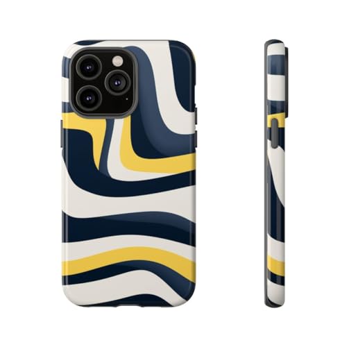 Coque iPhone 14 Pro Max motif abstrait bleu marine idéal pour un style urbain chic