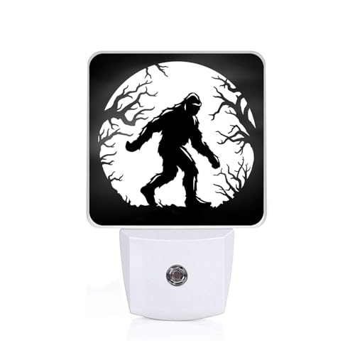 Image of Bigfoot Night Light,Halloween Moon Nightlight Plug into Wall,LED Lamp,Suitable for Bedrooms,Kitchens,Toilets,Etc.Auto Sensor Dusk to Dawn,Energy-Saving