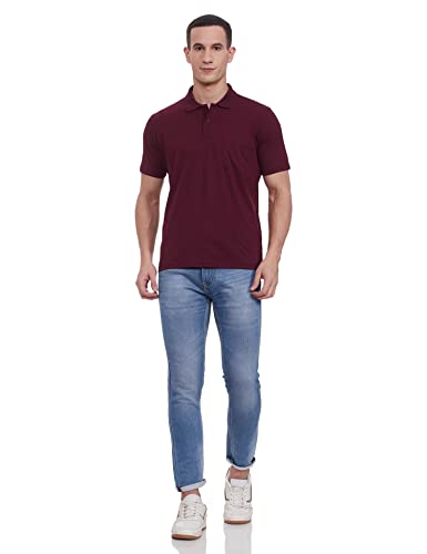 Image of Monte Carlo Mens S.Blue Plain Collar T-Shirt |22203401-167
