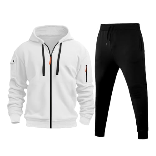 Tuta Uomo Completa Tute Da Ginnastica Felpa Con Cappuccio Due