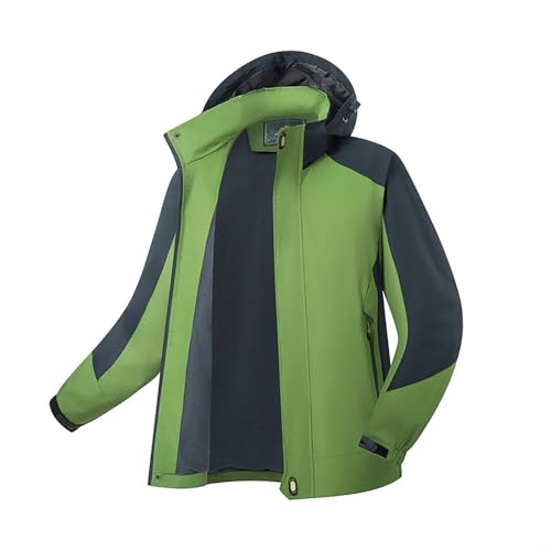 Sudadera para hombre de secado rápido con capucha y cremallera, chaqueta deportiva de manga larga, para exteriores, para el tiempo libre, para senderismo, pescador, para primavera y otoño, Verde