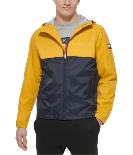 Image of Tommy Hilfiger Mens Stretch Hooded Zip-Front Raincoat