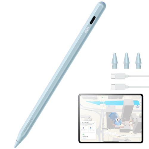 Image of ESR Geo Digital iPad Pencil Findmy Compatible with Apple iPad 2018-2026,with Easy Shortcuts for Apple iPad A16 /10 /9 /8 & Air 13 /11 & Pro 12.9 /13 /11 & Mini 7 /6 /5,Blue(No Wireless Charging)