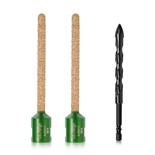 Litorange Mortar Rake 2 pcs Ø 8mm x 100mm with M14 Thread, Tungsten Carbide Bit for Pointing Brickwork Joint Mortar, Suitable for The Wall Chaser and Concrete Angle Grinder