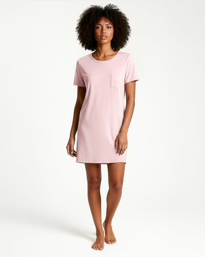 Image of Real Essentials 3 Pack: Women's Short Sleeve Nightgown Dress - Nightshirt Pajama Sleep Shirt Sleepwear (Available In Plus)