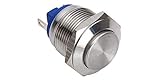 ONPOW Push Button Switch GQ19H-10/J, High Round;Momentary; 1NO, 19mm;Pin Terminal (GQ19H-10/J/S(Stainless Steel))