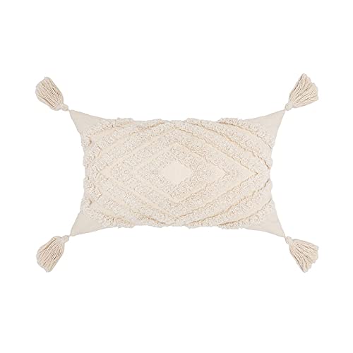 1/2 szt. Tufted Boho poszewki na poduszki 45 x 45/30 x 50 cm rustykalna poszewka na poduszkę frędzle dekoracyjne poszewki na poduszki na sofę wewnątrz