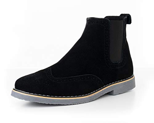 Alpine Swiss Mens Chelsea Boots Genuine Suede Dress Ankle Boots Wingtip Shoes