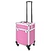 Produktbild AMASAVA 2 in 1 Kosmetikkoffer Schminkkoffer Beauty Make-up Case Kosmetik Trolley Händback-Kosmetikkoffer aus ABS und Aluminium mit Schlössern abschließbar beweglich Rosa 34 x 24 x 41 cm